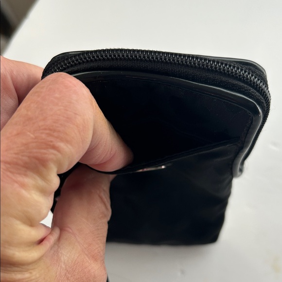 Coach Black Canvas Wristlet Op Art with Patent Leather Strap Boho Minimalist - Picture 10 of 17